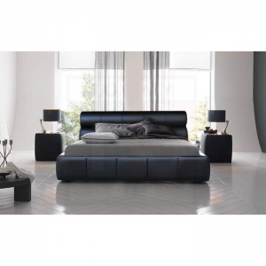 Cool Italian Design PU Leather Bed Frame (Black or White)